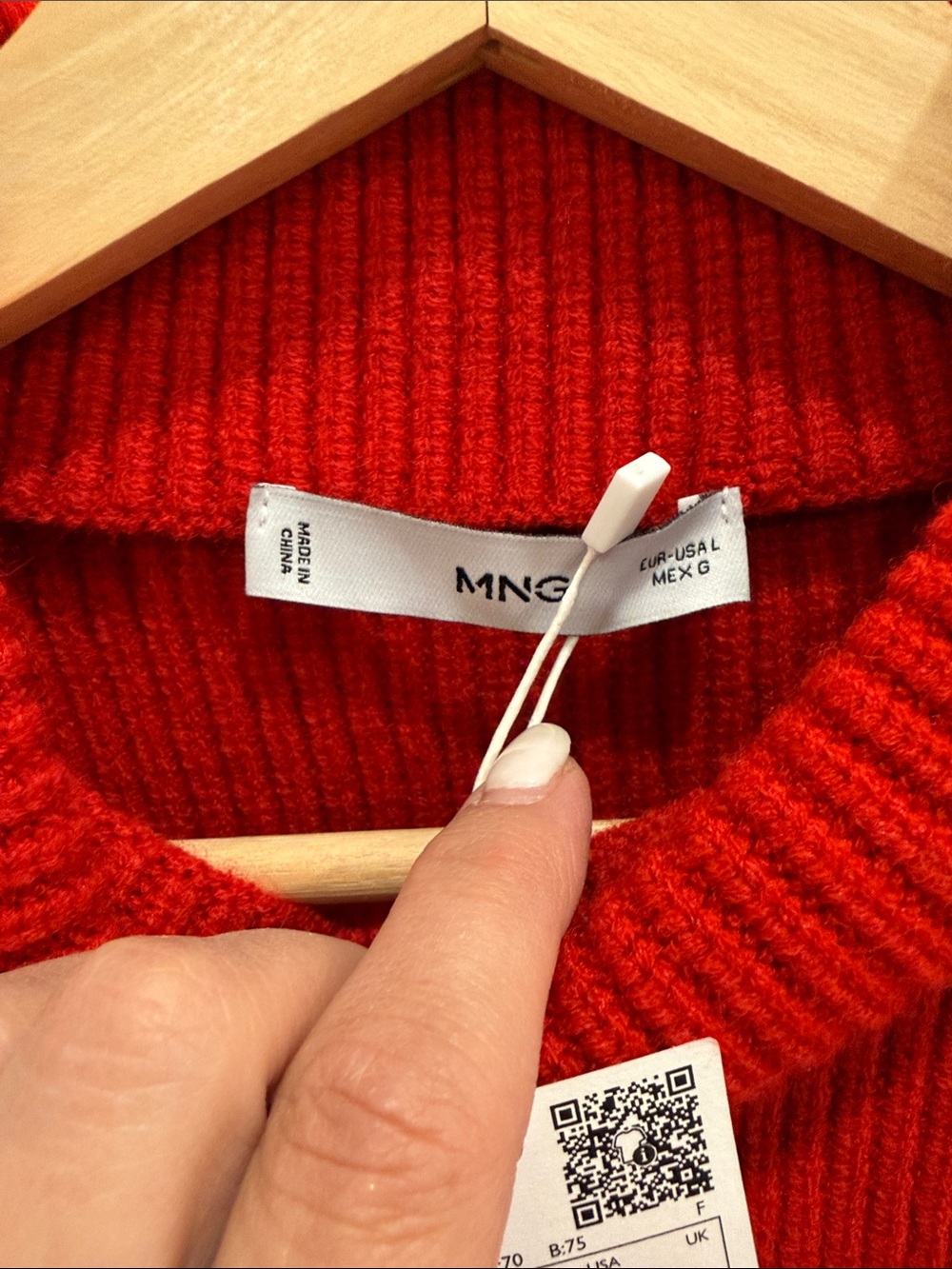 Mango Red Ribbed Mock Neck Sweater - Picture 2 of 7